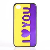 iPhone 4 / 4s Taraftar F Silikon Kılıf Sarı-Lacivert - 1