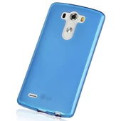 LG G4 Kılıf Soft Silikon Şeffaf-Mavi Arka Kapak - 3