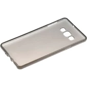 Samsung Galaxy A8 (A800) Kılıf Soft Silikon Şeffaf-Siyah Arka Kapak - 3