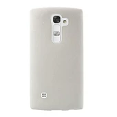 LG G4C Mini H525 Kılıf Deri Dokulu Slikon Arka Silikon Kılıf Beyaz - 1