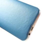 HTC One M9 Kılıf Deri Dokulu Arka Kapak Mavi - 2