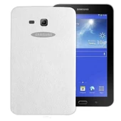 Samsung Galaxy Tab E T560 9.6" Kılıf Deri Dokulu Silikon Arka Kapak Beyaz - 1