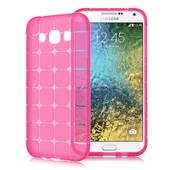 FitCase Samsung Galaxy E7 (E700) Plaid Silikon Arka Kapak Pembe - 1