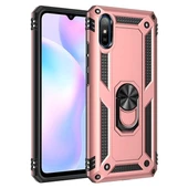 Smcase Xiaomi Redmi 9A Kılıf Vega Yüzüklü Çift Katmanlı Tank Kapak  Nano Ekran Koruyucu - 5