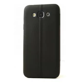 FitCase Samsung Galaxy E7 (E700) Ultra İnce Dikişli TPU Arka Kapak Siyah - 1