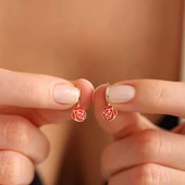 Sallantılı Altın Çocuk Küpe Gül Form thumbnail 1