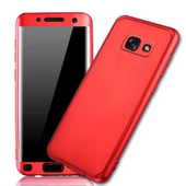 Samsung A3 2017 (A320) 360 Derece Slim Premium Silikon Kılıf Bordo - 1