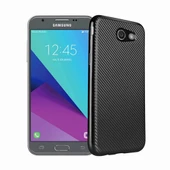 FitCase Galaxy J7 2017 Elektroliz Carbon Desen Arka Kapak Siyah - 1