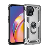 Smcase Oppo Reno 5 Lite Kılıf Vega Yüzüklü Tank Silikon  Nano Ekran Koruyucu - 5