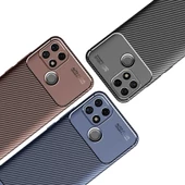 Smcase Oppo A15 Kılıf Kamera Korumalı Negro Karbon Silikon  Nano Ekran Koruyucu thumbnail 3