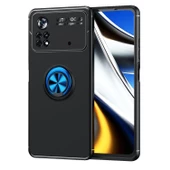 Smcase Xiaomi Poco X4 Pro 5g Kılıf Kamera Korumalı Ravel Yüzüklü Standlı Silikon - 5