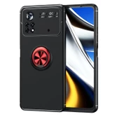Smcase Xiaomi Poco X4 Pro 5g Kılıf Kamera Korumalı Ravel Yüzüklü Standlı Silikon - 6