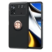 Smcase Xiaomi Poco X4 Pro 5g Kılıf Kamera Korumalı Ravel Yüzüklü Standlı Silikon - 3