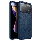 Smcase Xiaomi Poco X4 Pro 5g Kılıf Deri Dokulu Niss Silikon - 1