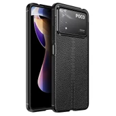 Smcase Xiaomi Poco X4 Pro 5g Kılıf Deri Dokulu Niss Silikon - 4