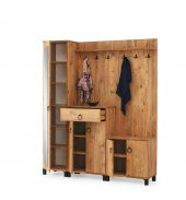 Erezoğulları Mobilya Elmas Portmanto Çift Askılık Ayakkabılık Aynalı 160x36x193 - 2