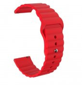 Huawei GT3 GT2 - 46mm (22mm) Akıllı Saat Uyumlu Tigre Loop Kordon Kayış Kırmızı - 1