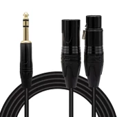 MAGİCVOİCE LD390A CANON ERKEK DİŞİ + 6.3 MM STEREO ERKEK 1.5 METRE KABLO - 1