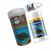 Rose Gammarus 250 ml Turtle Sticks 125 ml Sürüngen Su Kaplumbağası Yemi ve Clear Berraklaştırıcı - 1