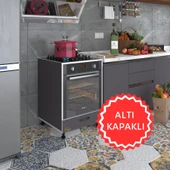 Kenzlife ankastre modülü kabini malik ejder gri fırın ocak dolabı kapaklı ayarlı ayaklı thumbnail 1