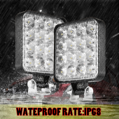 8 Adet 11x11 16 Led Kare Off Road Traktör Tir Kamyon Sis Fari Sis Lambasi Çalisma Lambasi Projektör thumbnail 3