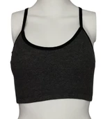 ASM1159 Kadın Gri Crop Elit Hayatlar Penye Büstieri - 1