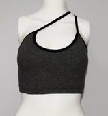 ASM1159 Kadın Gri Crop Elit Hayatlar Penye Büstieri - 5