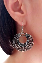 Vintage Şekilli Kadın Küpe Çift Adet Gümüş Kaplama El Yapımı Kadın Küpe thumbnail 1