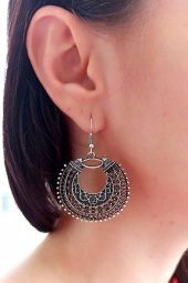 Vintage Şekilli Kadın Küpe Çift Adet Gümüş Kaplama El Yapımı Kadın Küpe thumbnail 2