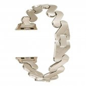 KNY Apple Watch 7 41 MM İçin Burgu Desenli Metal KRD-80 Kordon-Kayış  Gold - 1