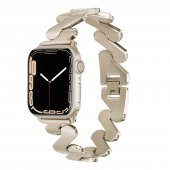 KNY Apple Watch 7 41 MM İçin Burgu Desenli Metal KRD-80 Kordon-Kayış  Gold - 5