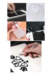 Kretuar Bıçağı 5 Yedek Bıçaklı 1 Paket Hobi Maket Tasarım Neşteri Çelik Alaşımlı Paslanmaz Hassas Kesim Bıçağı 25 Dereceli - 5