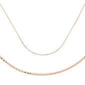 Gümüş Omega Choker Rose Zincir  SL3563 - 1