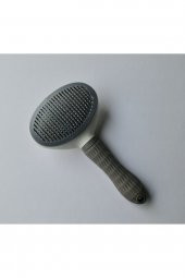 Otomatik Temizlenen Tuşlu Evcil Hayvan Fırçası Kedi Köpek Tüy Toplayıcı Tarak Gri - 1