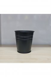 4lü Mini Metal Saksı Kova veya Şekerlik Siyah 9x8,5 cm no9 - 1