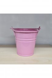 4lü Mini Metal Kulplu Saksı Kova veya Şekerlik Pembe 10x10 cm no10 - 1