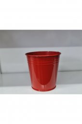 Metal Saksı Kova Kırmızı 15x15 cm no12 - 1