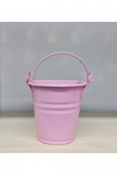 2li Mini Metal Kulplu Saksı Kova veya Şekerlik Pembe 9x8,5 cm no9 - 1