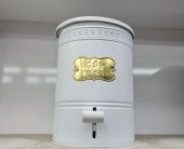 Metal Kapaklı Beyaz Renk Galvaniz Metal Pedallı Çöp Kovası 5 Litre - 1