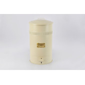 Metal Kapaklı Krem Renk Galvaniz Metal Pedallı Çöp Kovası 16 Litre - 1