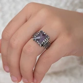 Gümüş Lila Zirkon Taşlı Çocuk Erkek Yüzük  SL5296 thumbnail 7