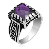 Gümüş Lila Zirkon Taşlı Çocuk Erkek Yüzük  SL5296 thumbnail 5