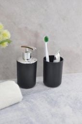 Diş Fırçalık Ve Sıvı Sabunluk 2li Set Siyah - 2