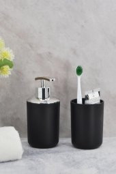 Diş Fırçalık Ve Sıvı Sabunluk 2li Set Siyah - 1