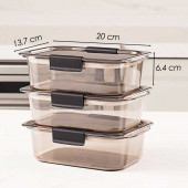 3'lü Kuru Gıda Erzak Saklama Kabı - Meyve & Sebze Saklama Kabı Seti - Kapaklı Beslenme Kabı 900mlx3 - 4