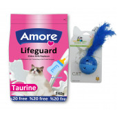Yavru Kedi Süt Tozu LifeGuard 240gr Biberon ve Tüylü Oyuncak Top Mavi - 1
