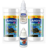 Amore Turtle Green Calcium Sticks 2x125 ml Su Kaplumbağası Yemi Clear Vitamin Seti - 1