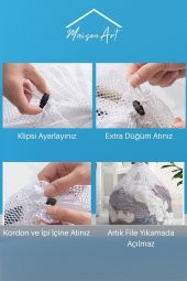 LBag | 3 Adet Çamaşır Yıkama Filesi İpli 40x60 Cm | Çorap Perde Filesi - 3