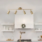 Rsylight Metal Modern 4 LÜ Eskitme Kaplama Led Spot Hareketli Avize Beyaz Ampullü - 3