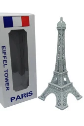 Metal Paris Eyfel Kulesi Beyaz Kristal Taşlı 18cm thumbnail 8